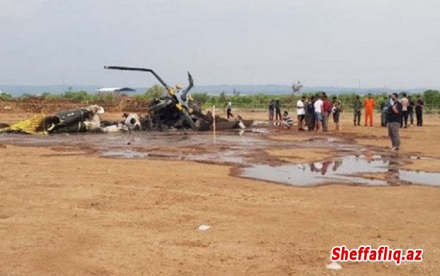 İndoneziyada hərbi helikopter qəzaya uğradı: 4 ölü, 5 yaralı