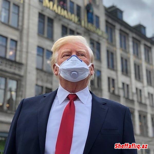 Tramp pandemiya ərzində ilk dəfə tibbi maska taxdı - FOTO