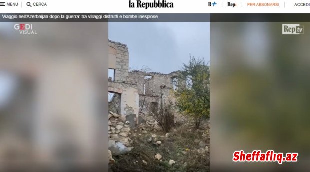 “La Repubblica” ermənilərin Füzulidə törətdiyi vəhşiliklərdən yazdı