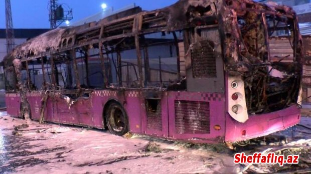 İstanbulda ictimai avtobus yanıb