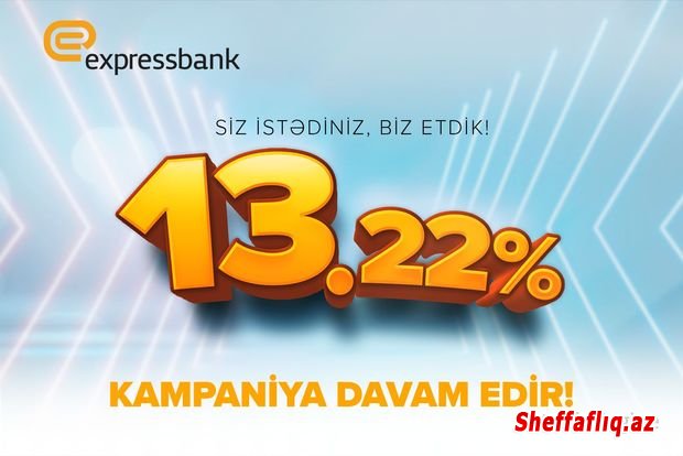 “Expressbank”ın hər kəsə 13.22 %-lə kredit kampaniyası davam edir