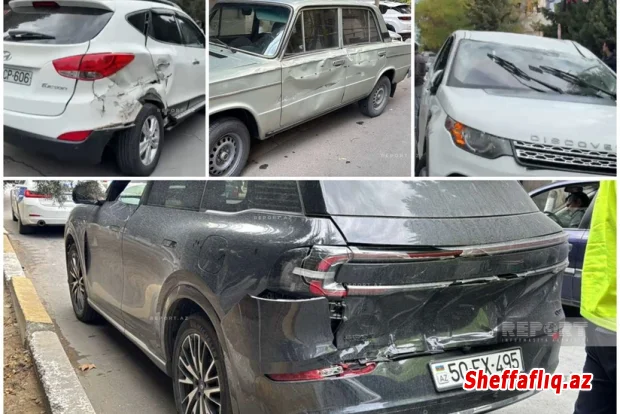 Sumqayıtda zəncirvari qəza olub, 4 avtomobil toqquşub Sumqayıtda zəncirvari qəza olub, 4 avtomobil toqquşub