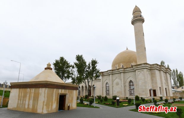 Şamaxıdakı Pirsaat Baba ziyarətgah-məscid kompleksinin bərpa və yenidənqurmadan sonra açılışı olub.-FOTO