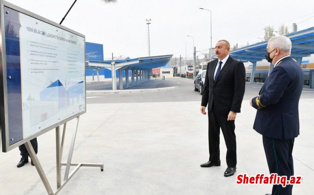 Prezident İlham Əliyev yeni Biləcəri lokomotiv deposunun açılışında iştirak edib