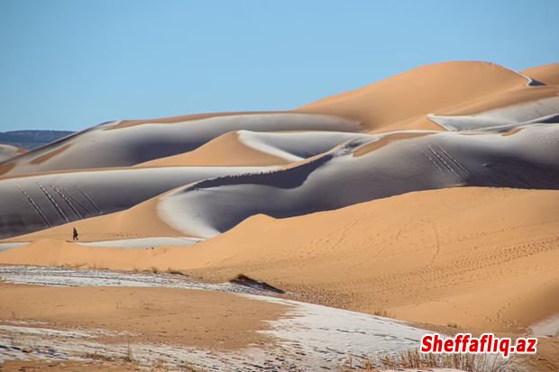 Sahara səhrasına qar yağdı