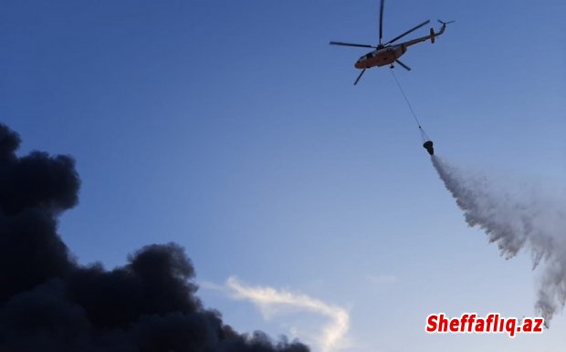 Sumqayıtda yanğının söndürülməsinə FHN-in mülki müdafiə qoşunları, helikopterlər cəlb edilib