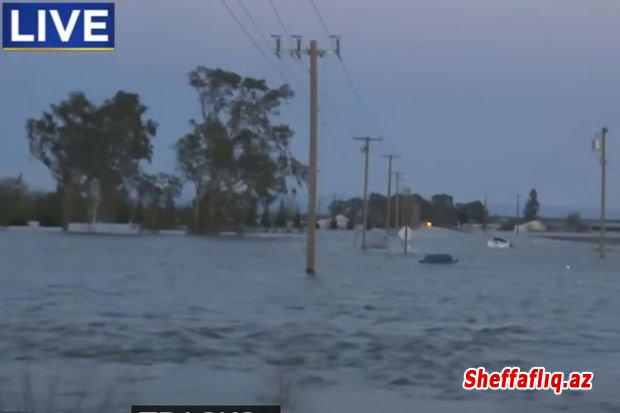 ABŞ-də güclü fırtına: Avtomobillər su altında qaldılar