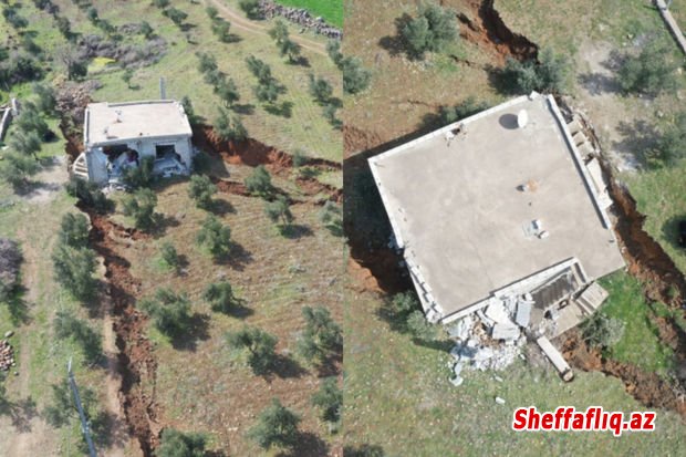 Kahramanmaraşda ev 2,5 metr dərinliyə batdı - FOTO
