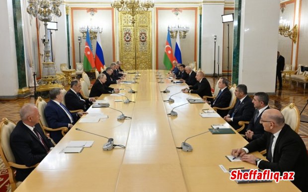 Moskvada Prezident İlham Əliyevin Prezident Vladimir Putinlə görüşü olub