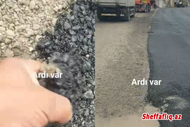 Sabirabadda yeni döşənən asfalt örtüyü niyə əllə qopur? - YENİLƏNİB + VİDEO