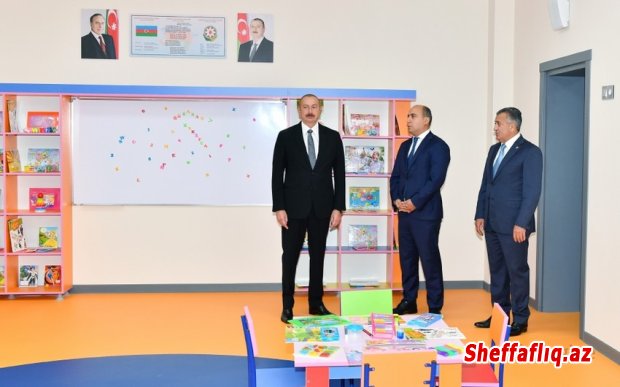 Prezident İlham Əliyev Xırdalan şəhər 11 nömrəli tam orta məktəbin yeni binasının açılışında iştirak edib