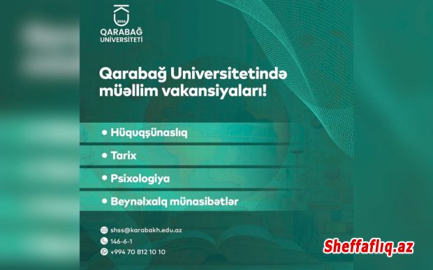 Qarabağ Universiteti müəllim vakansiyaları elan edib
