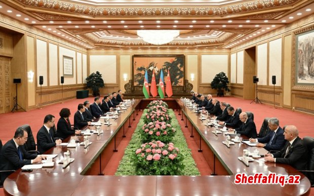 Prezident İlham Əliyevin Çinin Sədri Si Cinpin ilə geniş tərkibdə görüşü olub
