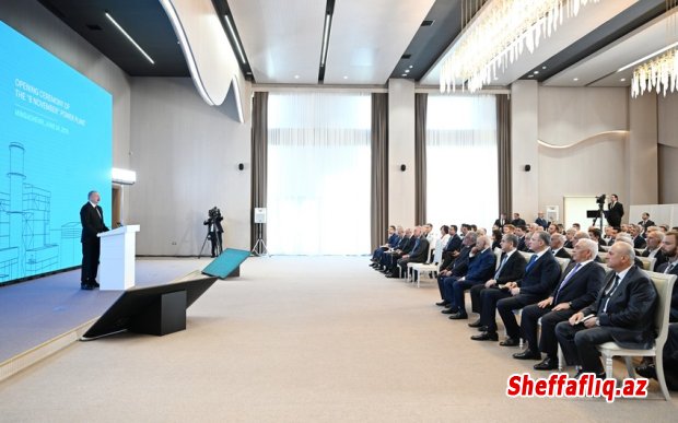 İlham Əliyev Mingəçevirdə “8 Noyabr” Elektrik Stansiyasının açılışında iştirak edib