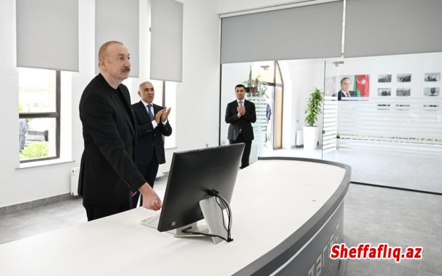 İlham Əliyev Yevlaxda Mərkəzi Aran Regional SCADA İdarəetmə Mərkəzinin açılışında iştirak edib