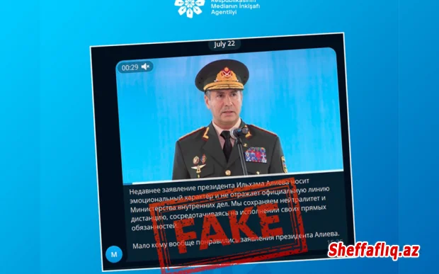 MEDİA: Azərbaycan daxili işlər naziri adından saxta açıqlama yayılıb MEDİA: Azərbaycan daxili işlər naziri adından saxta açıqlama yayılıb