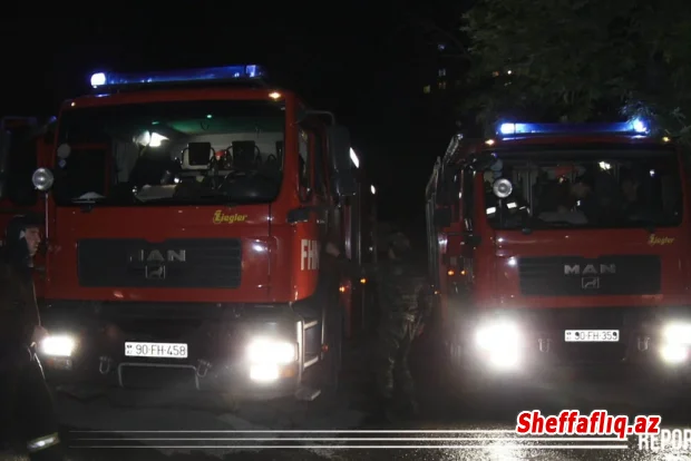 Bakıda yaşayış binasında yanğın olub, onlarla sakin təxliyə edilib
