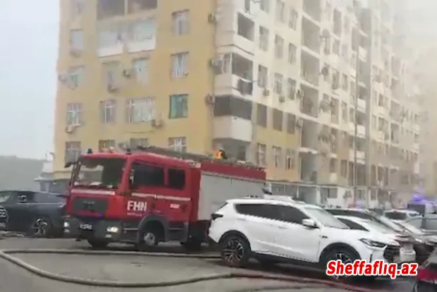 Bakıda binada yanğın olub, sakinlər təxliyə edilib