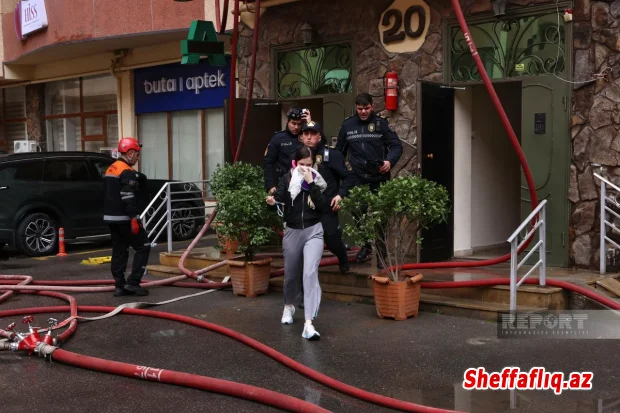 Bakıda yaşayış binasında yanğın olub, 7 nəfər tüstüdən zəhərlənib