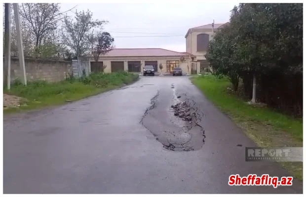 Cəlilabadda yolun bir hissəsi çöküb